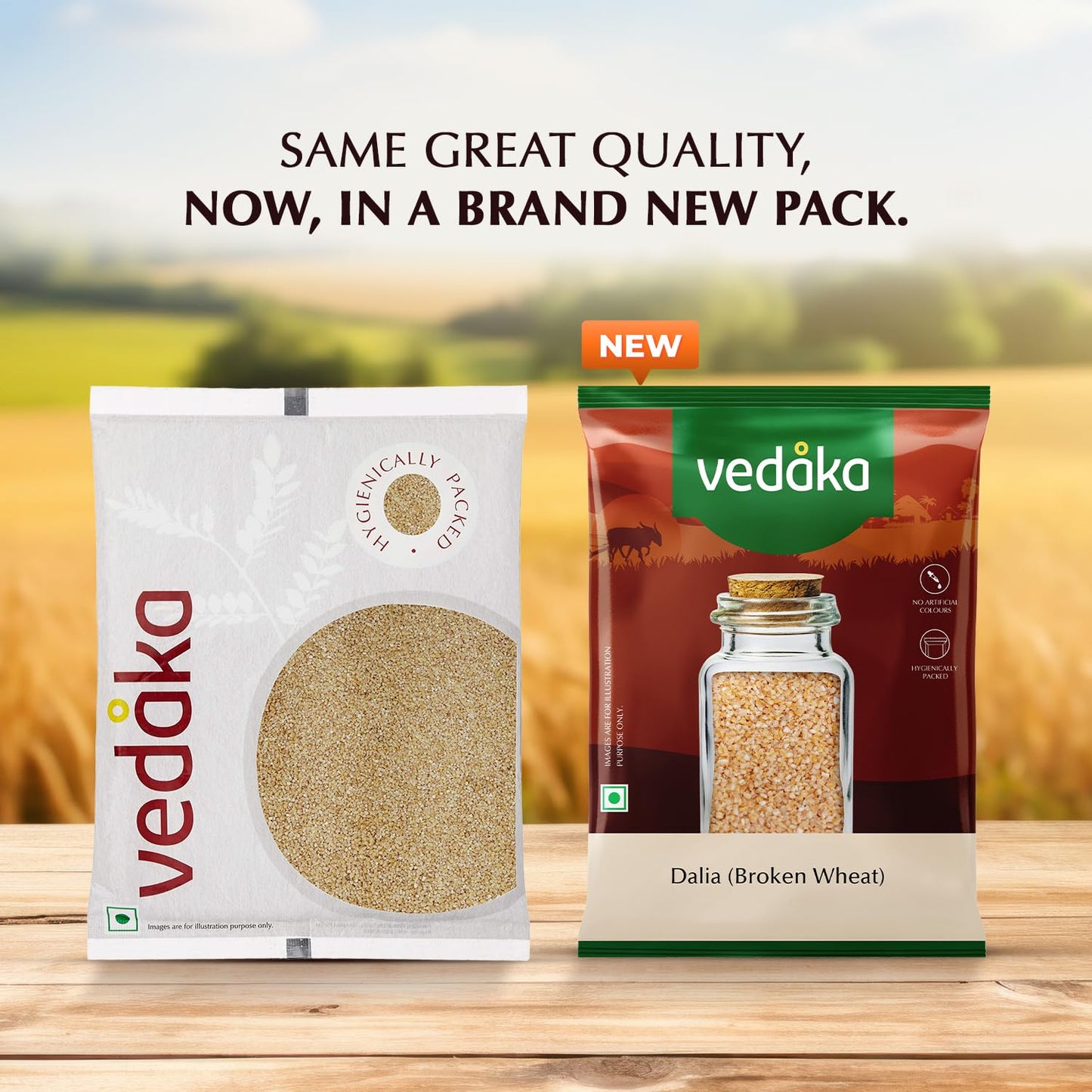 Vedaka Broken Wheat Dalia, 500g - Ideal for Breakfast