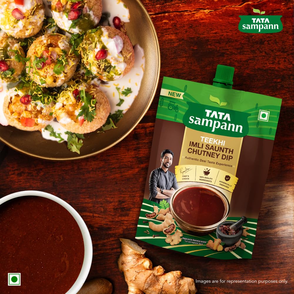 Tata Sampann Teekhi Imli Saunth Chutney Dip, 200 g - Tangy Tamarind & Dry Ginger Flavor
