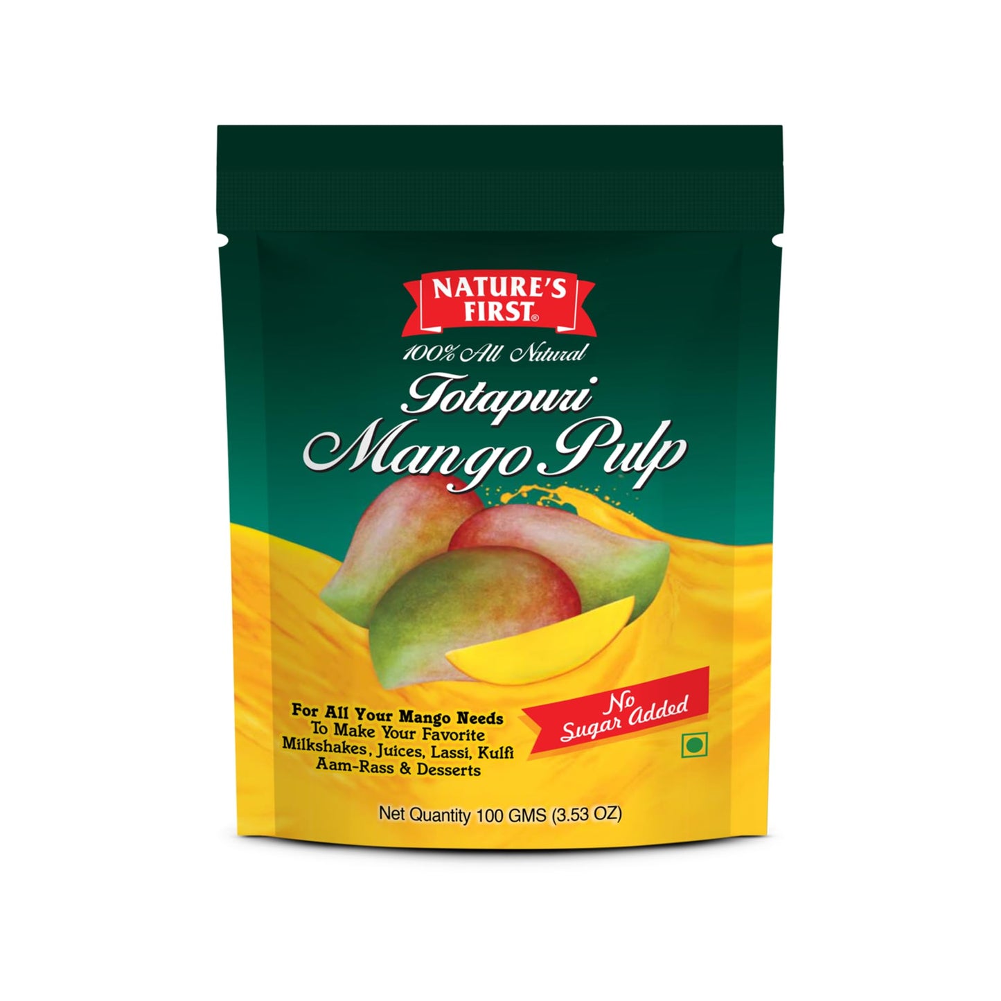 Nature's First Totapuri Mango Pulp 6 x 100 GMS - Canned Fruits