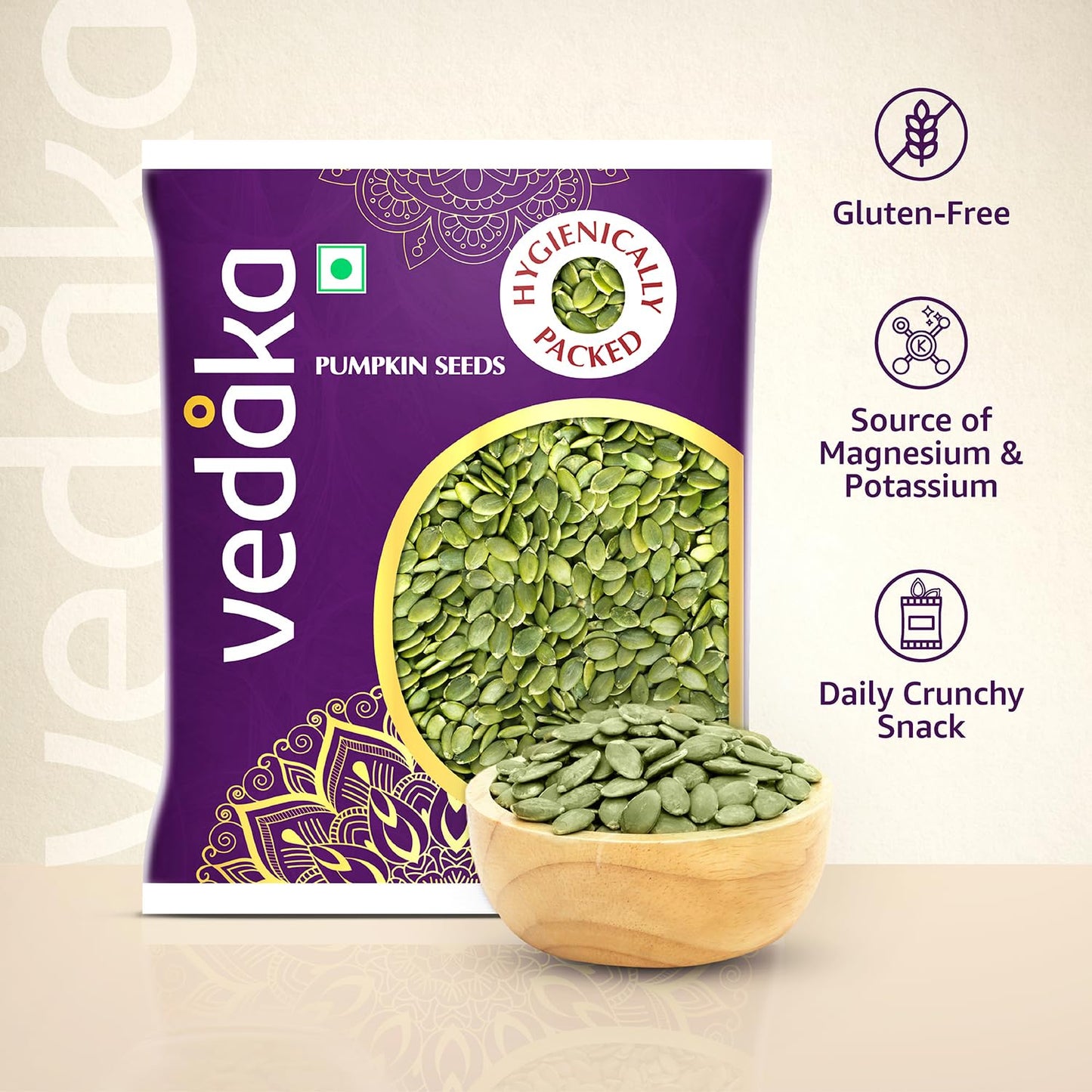 Vedaka Raw Pumpkin Seeds | 200 Gram | Gluten-Free Snack