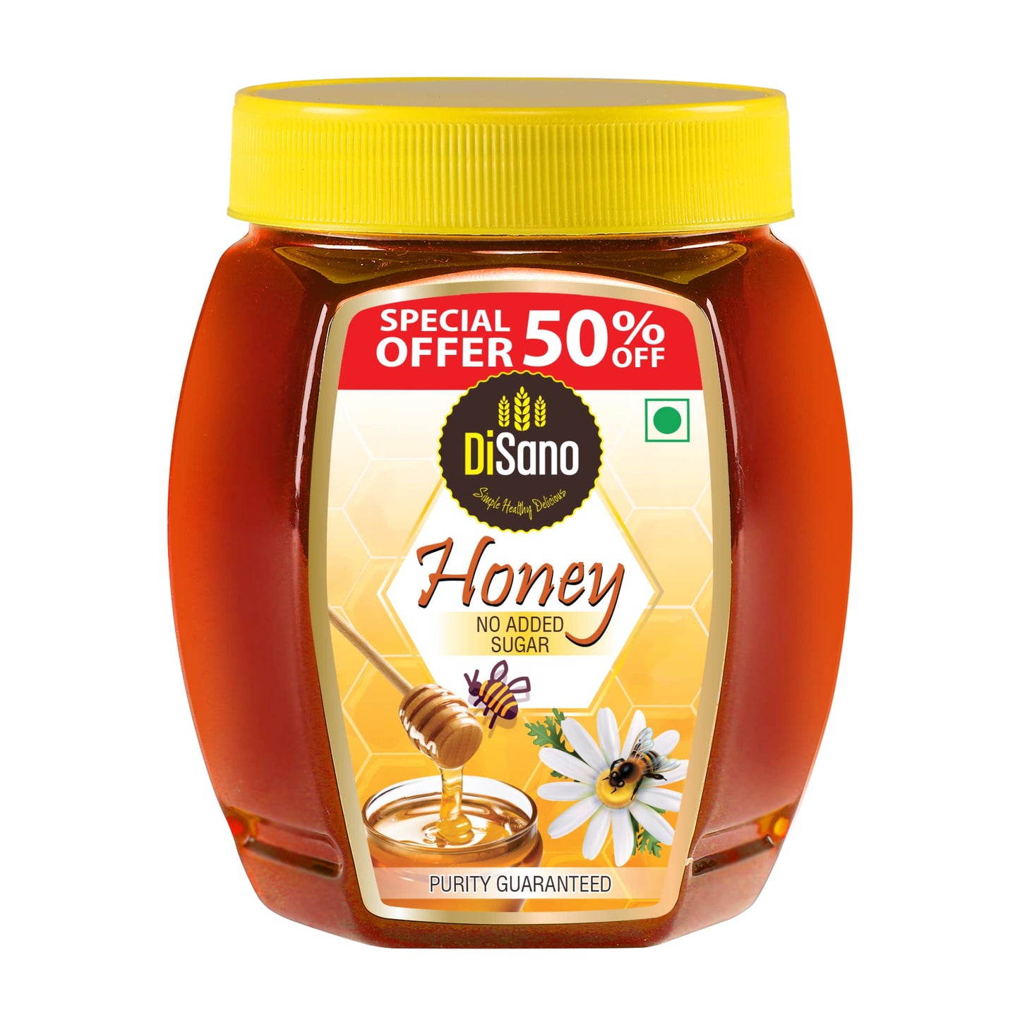 DiSano Pure Honey 1Kg - No Added Sugar, Fresh, Natural Sweetener