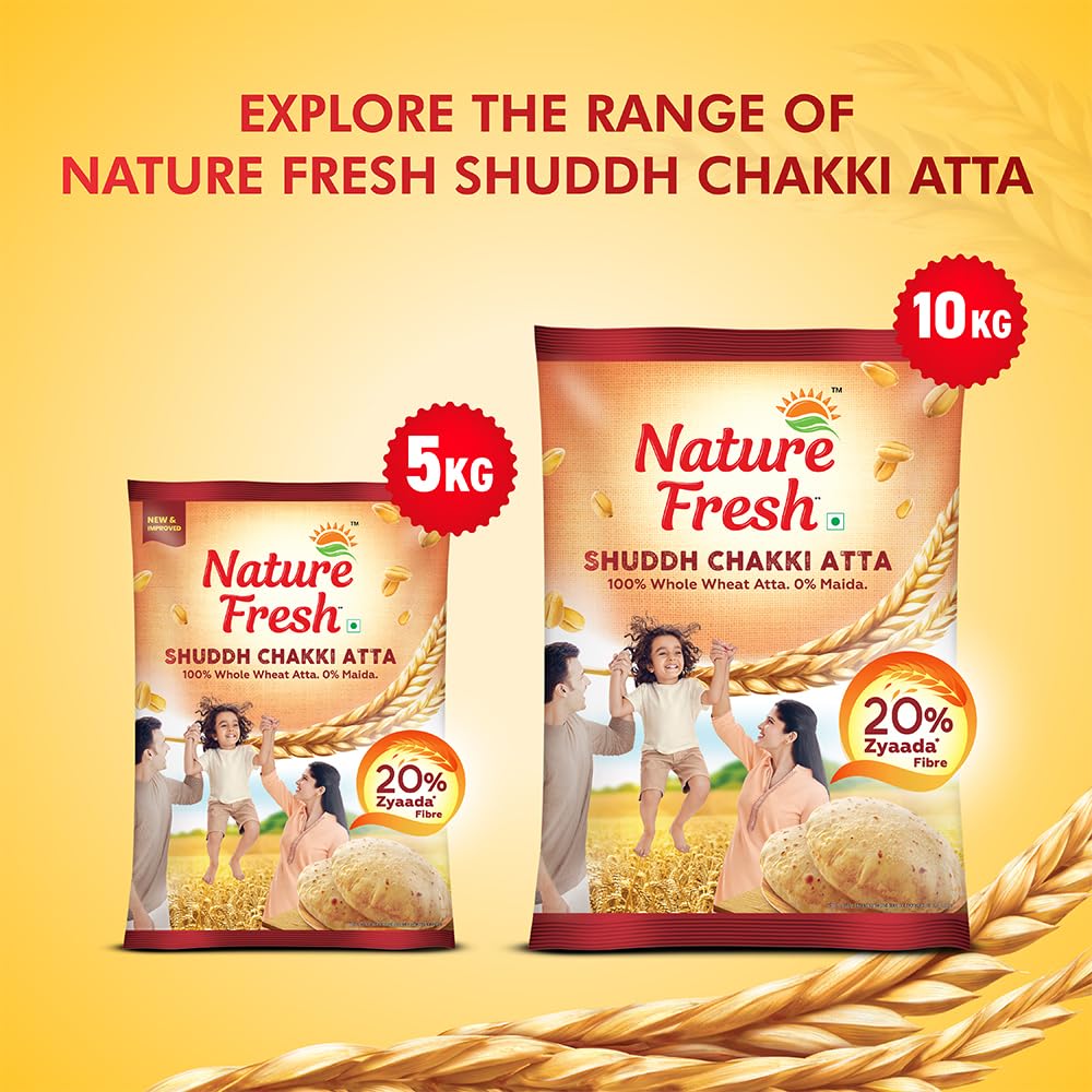 Nature Fresh Whole Wheat Flour 100% Chakki Atta - 1kg
