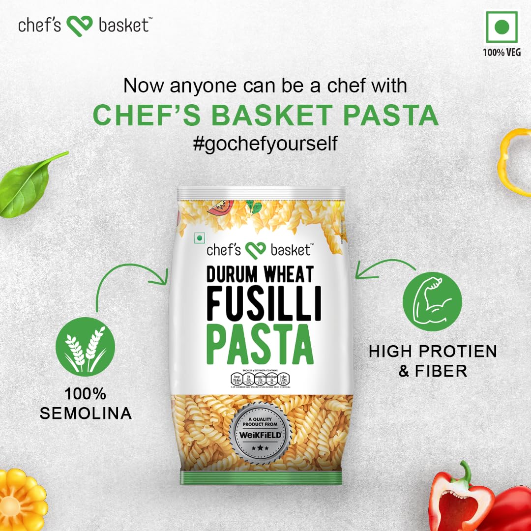 Chef's Basket Durum Wheat Fusilli Pasta | Vegetarian | 500 gm