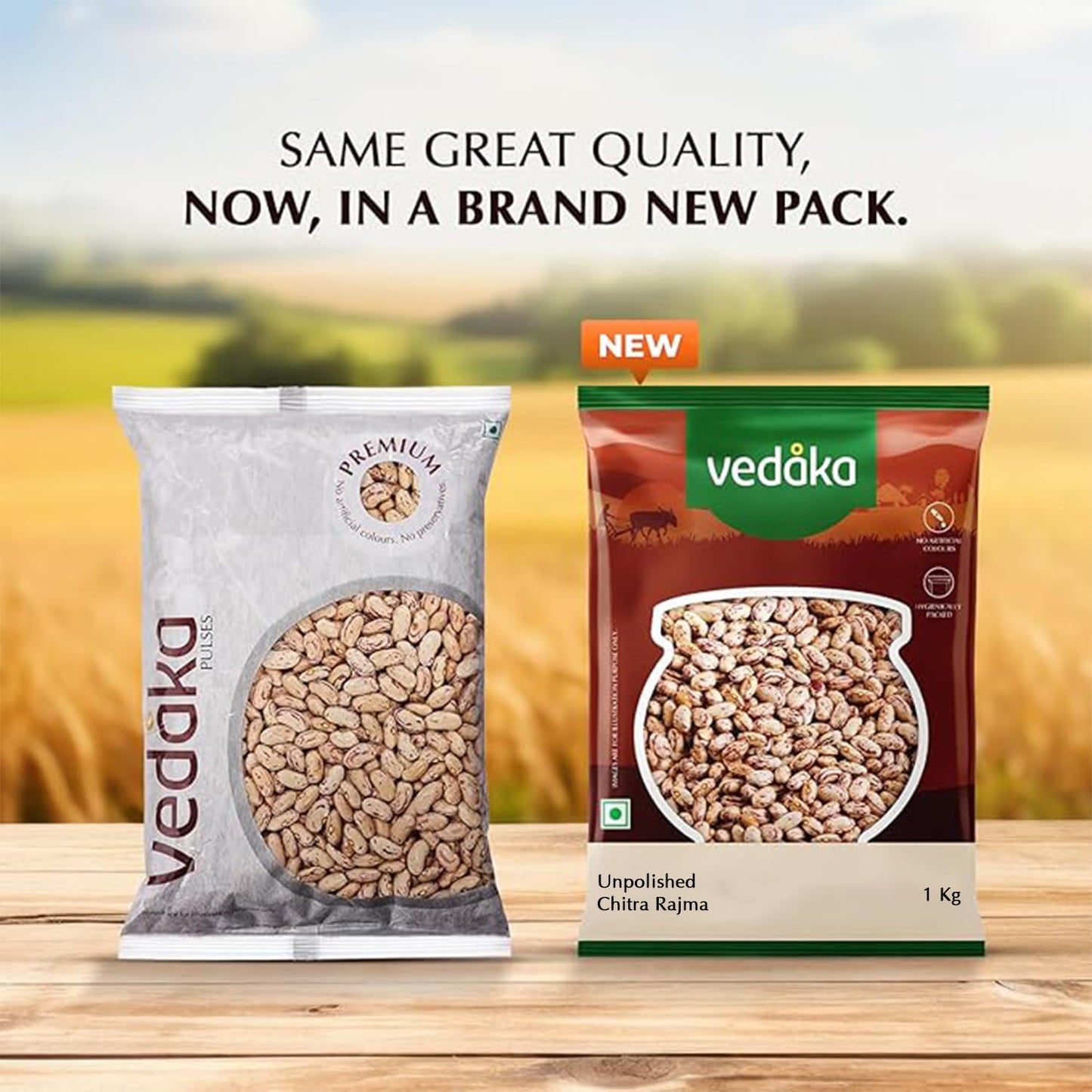 Vedaka Unpolished Chitra Rajma | 1 Kg | Plant-Based Protein