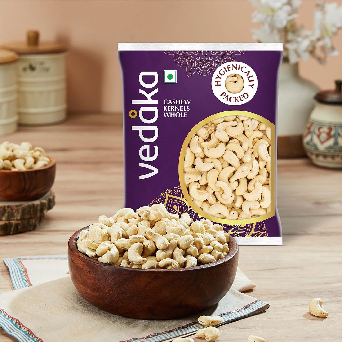 Vedaka Whole Cashews | 200g | Grade W320 | Gluten-Free Snack