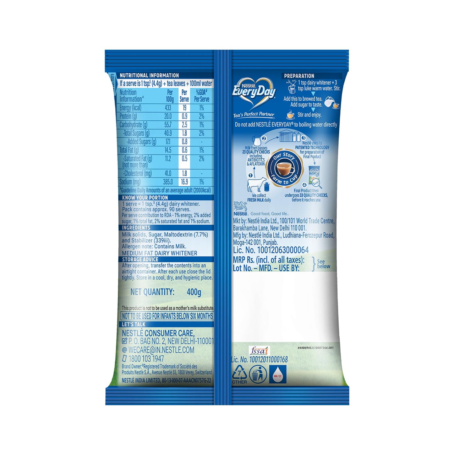 Everyday Dairy Whitener by Nestlé - 400g Powder - Thick & Creamy