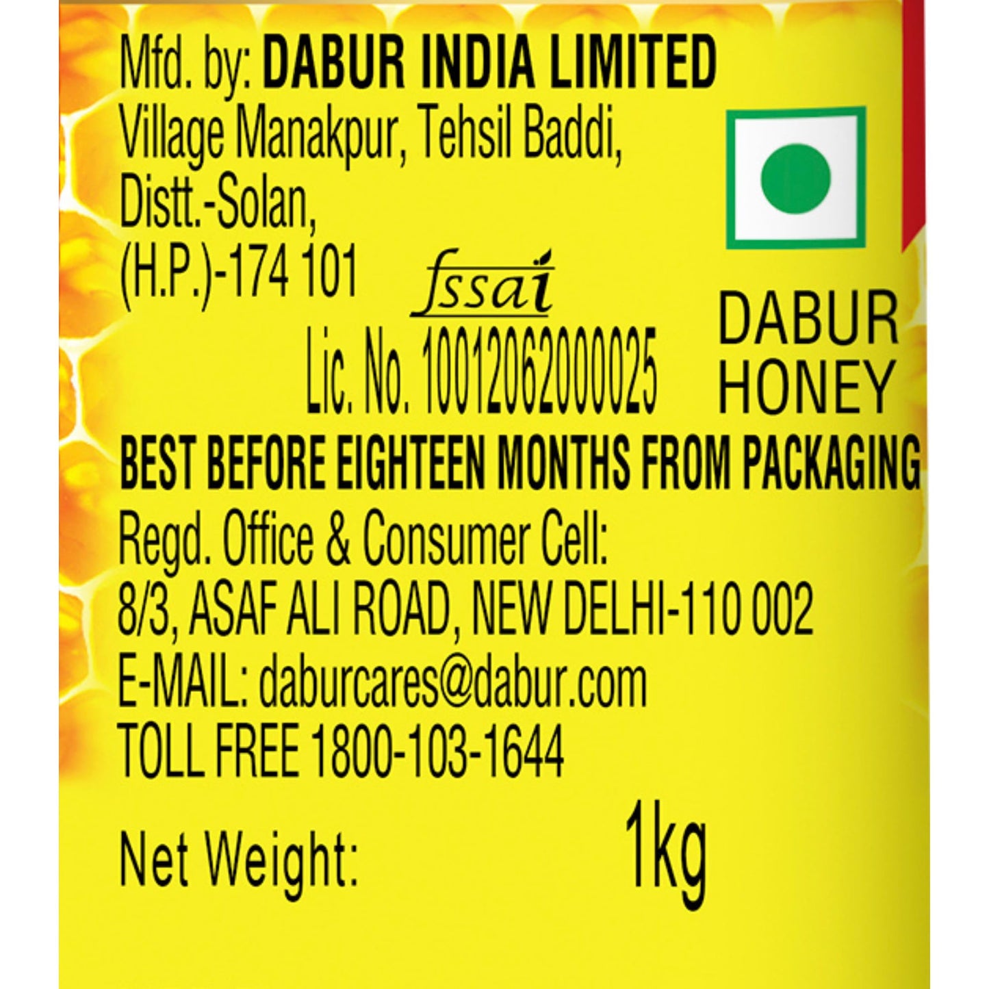 Dabur Honey 1kg | No Added Sugar | Rich in Antioxidants