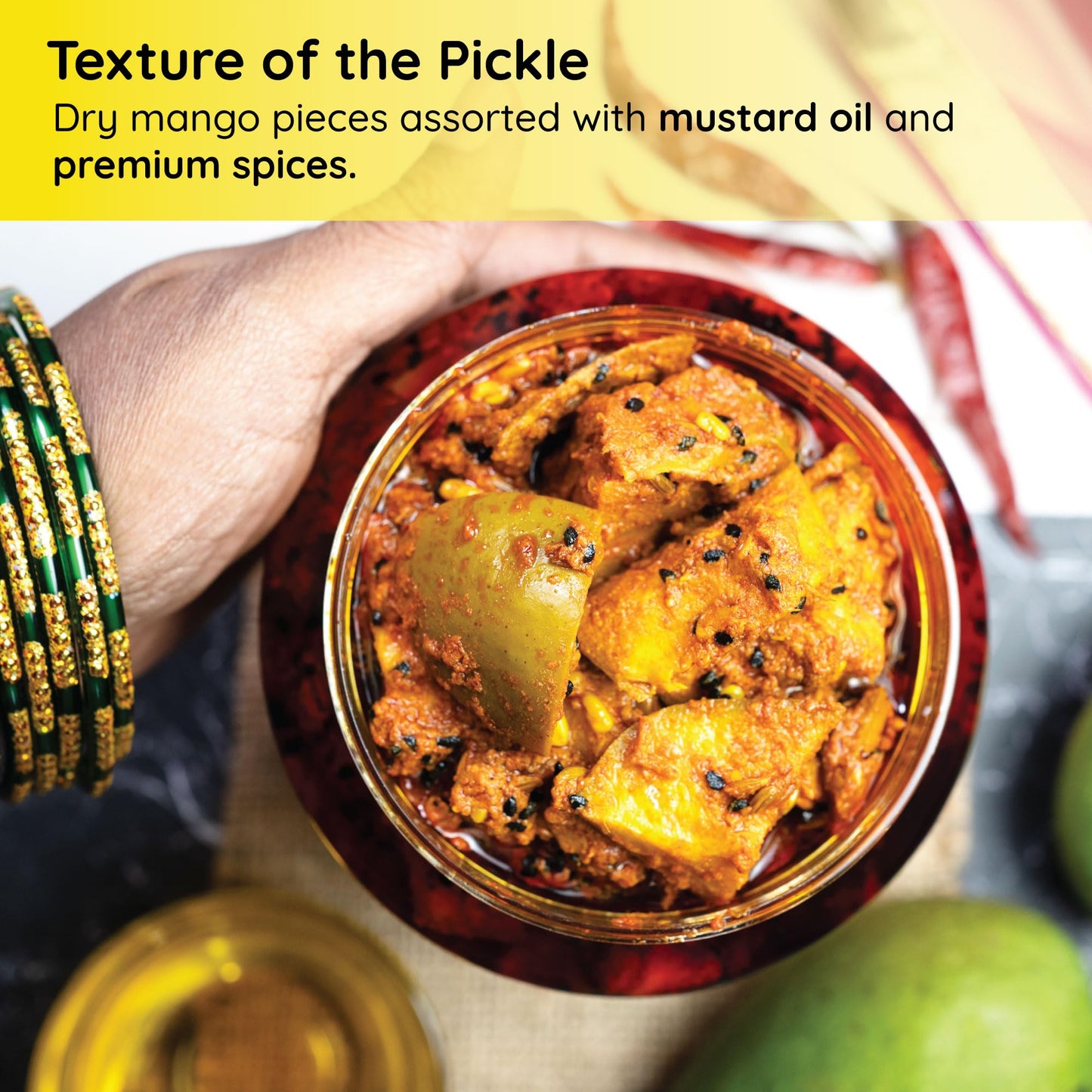 FarmDidi Punjabi Mango Pickle 325g | Fresh Dry Aam Ka Achaar | Made With Less Oil