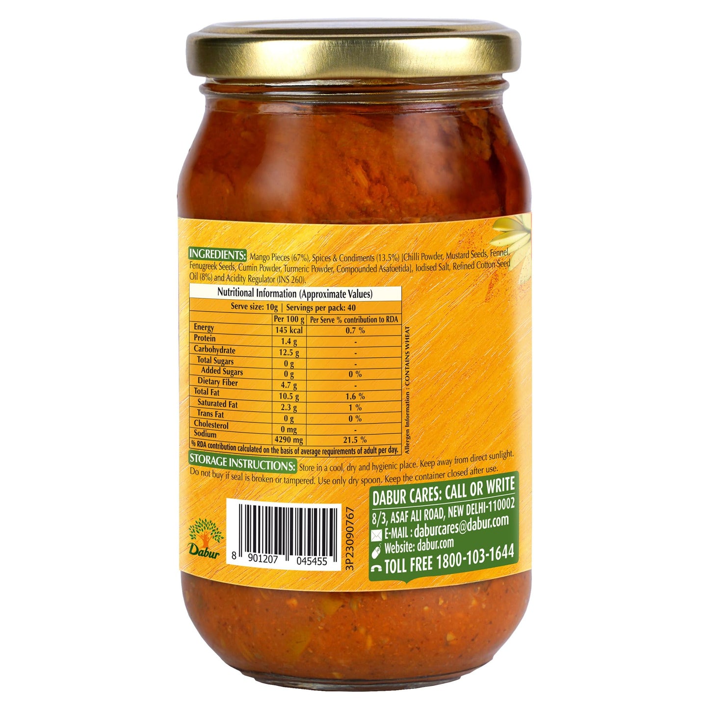 Dabur Mango Pickle 400g - Authentic Indian Pickle