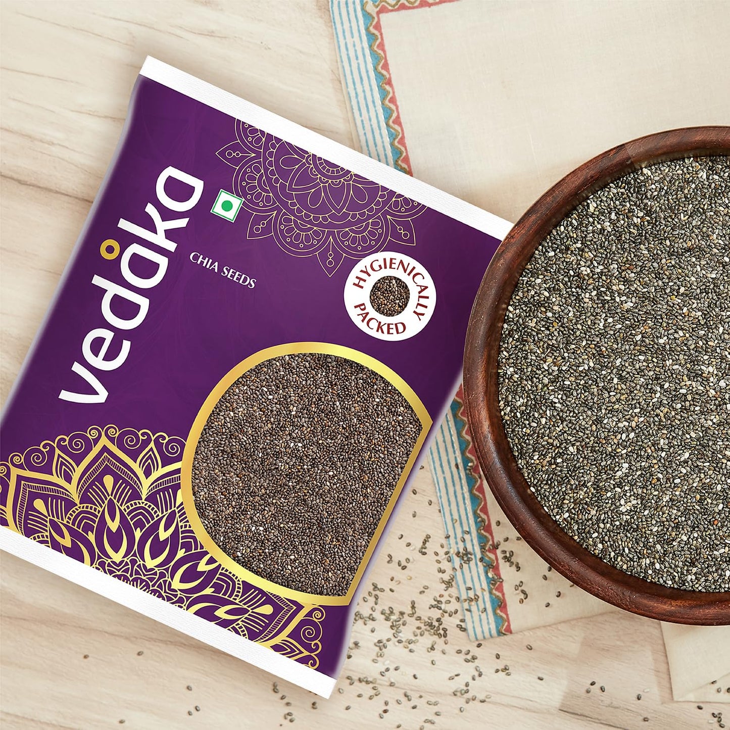 Vedaka Chia Seeds | 500 Gram | Packed with Protein & Calcium