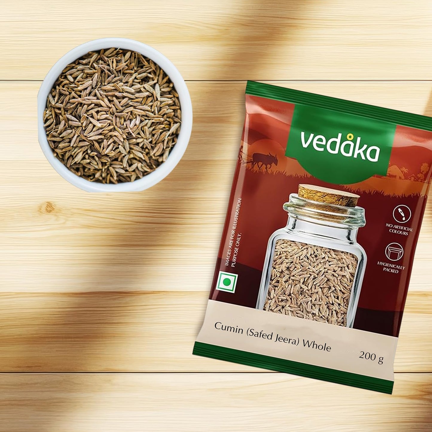 Vedaka Whole Jeera (Cumin) 200g - Cooking & Baking Supplies