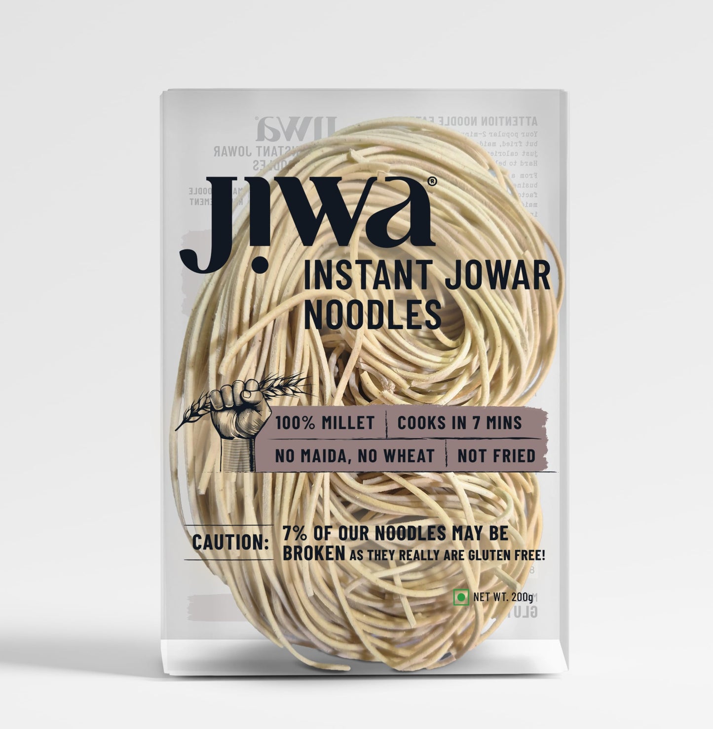 JIWA Instant Jowar Noodles | 200g Pack | Gluten Free, No Maida