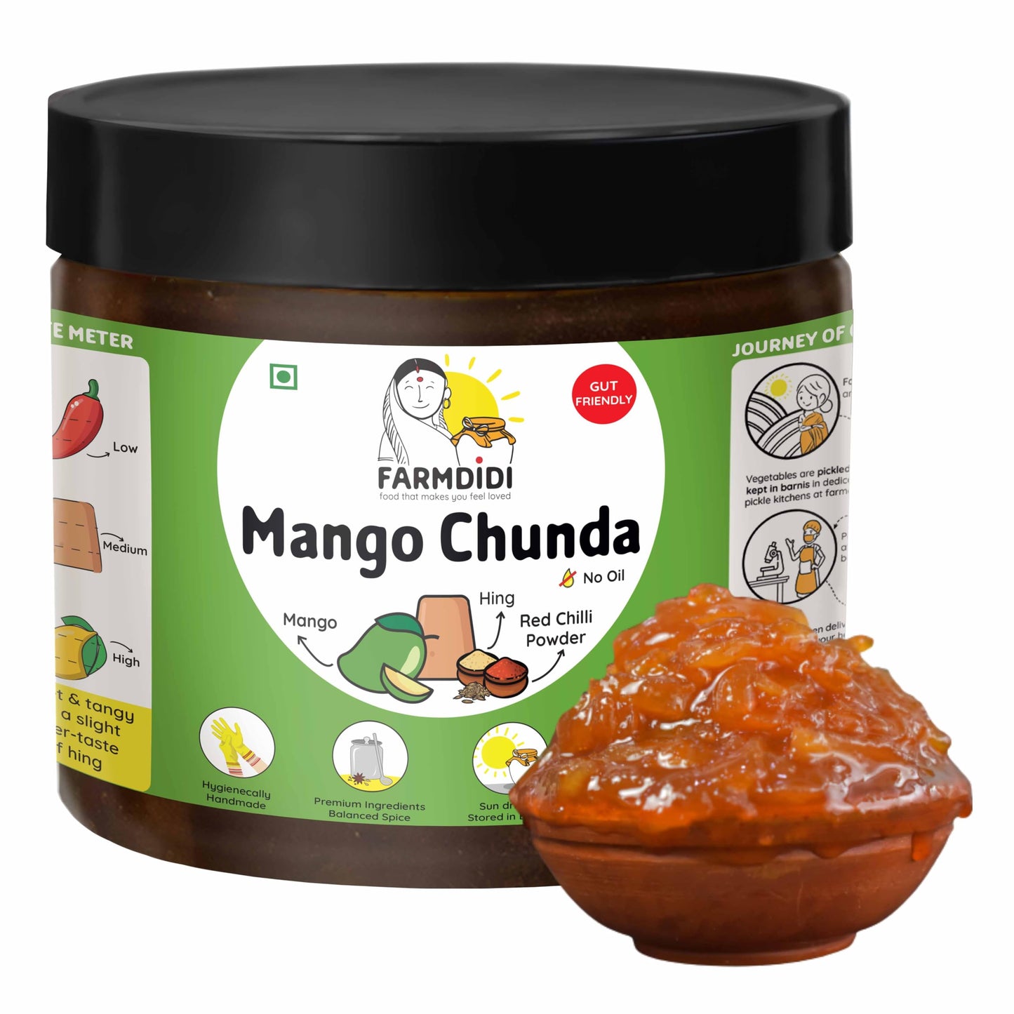 FarmDidi Mango Chunda with Jaggery 325g | Oil-Free Handmade Pickle