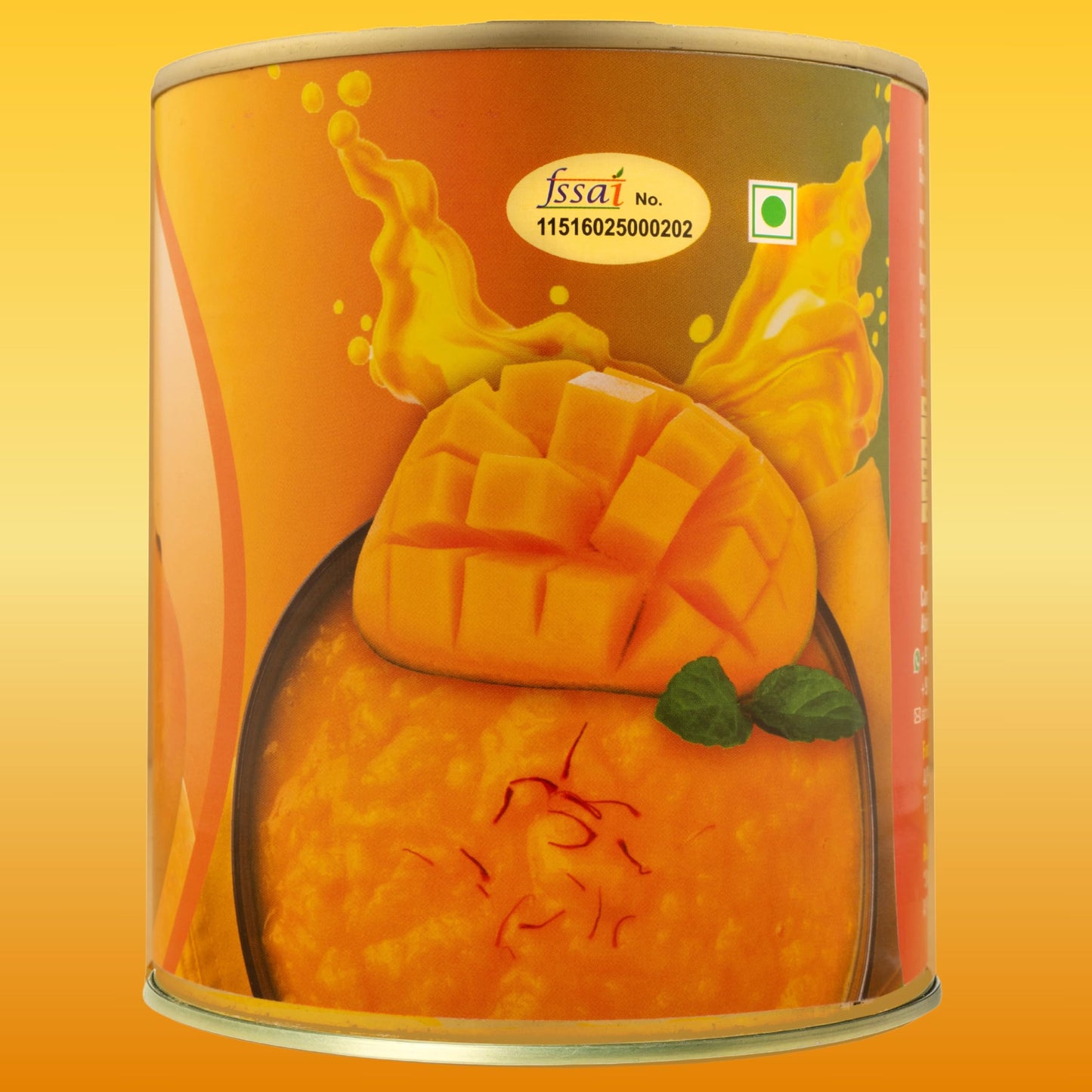 KOKANSWAAD Canned Alphonso Mango Pulp 850g - Sweetened, Non-GMO, No Preservatives