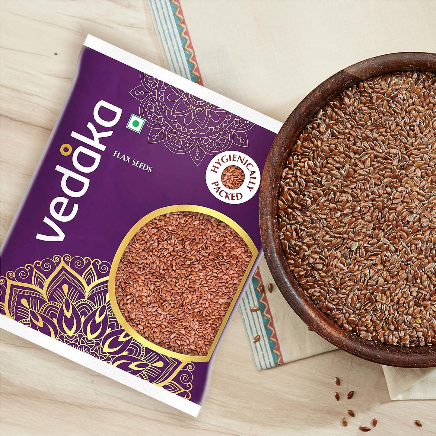 Vedaka Raw Flaxseeds | 500 Gram | Nutty Flavor & Crunchy Texture