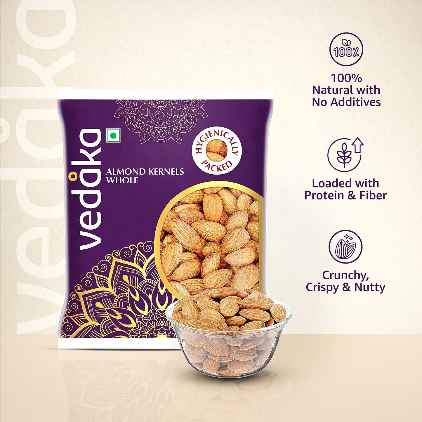 Vedaka California Almonds | 200 G | Dried Fruits, Nuts & Seeds | Crunchy & Nutty | No Additives