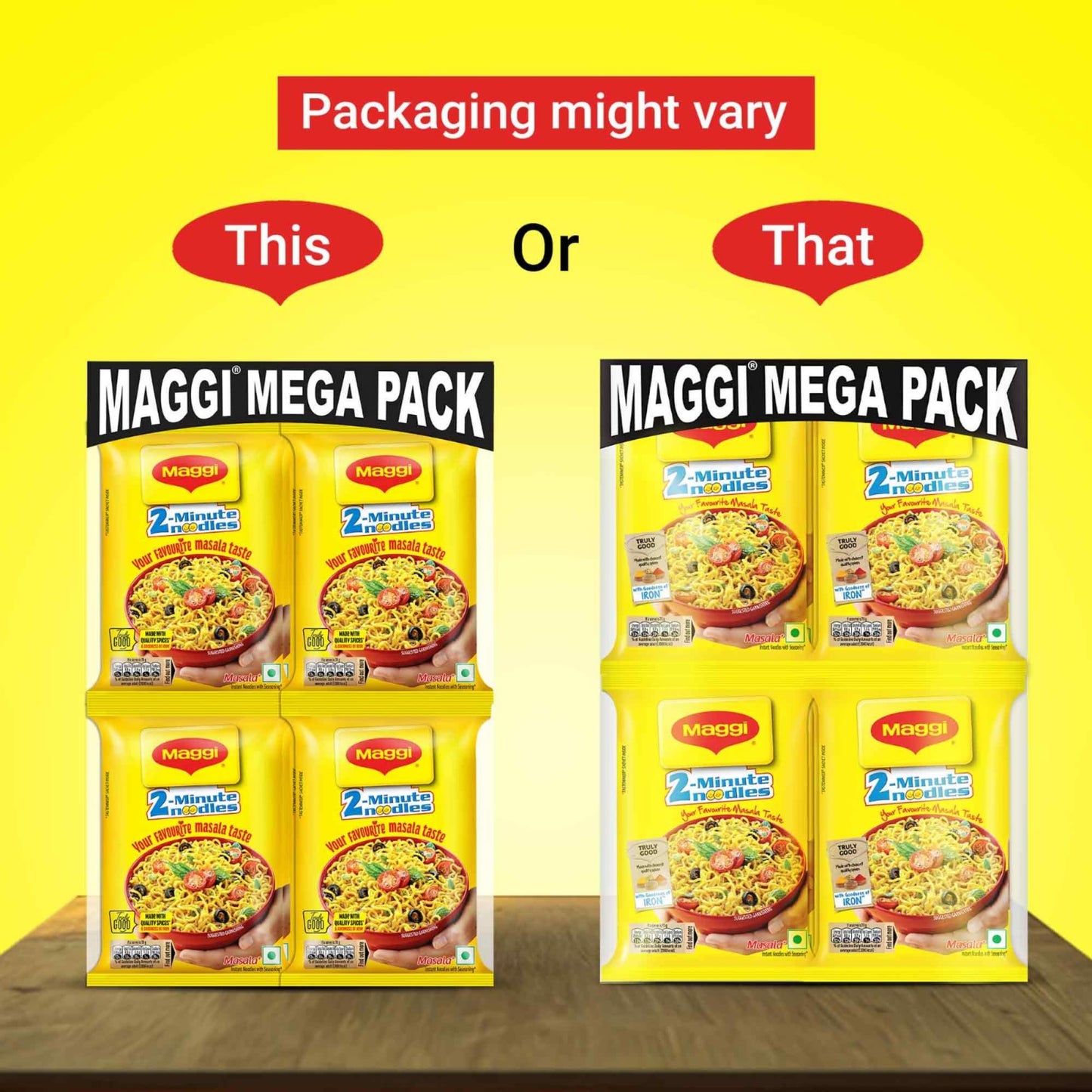 MAGGI 2-Minute Instant Noodles, Masala, 840g Pouch (Pack of 12)