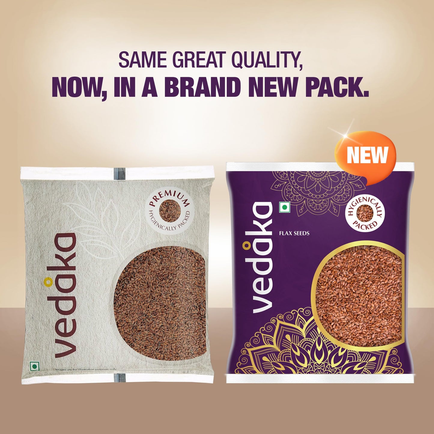 Vedaka Raw Flaxseeds | 500 Gram | Nutty Flavor & Crunchy Texture