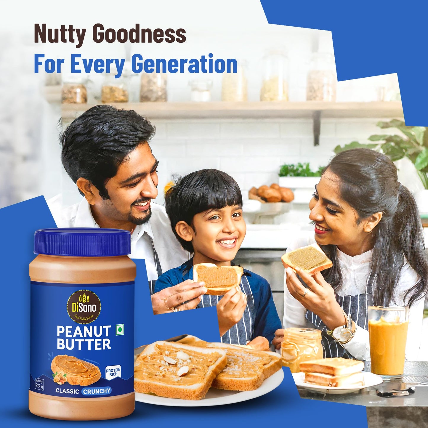 DiSano Crunchy Peanut Butter 924g - 25% Protein, Gluten Free