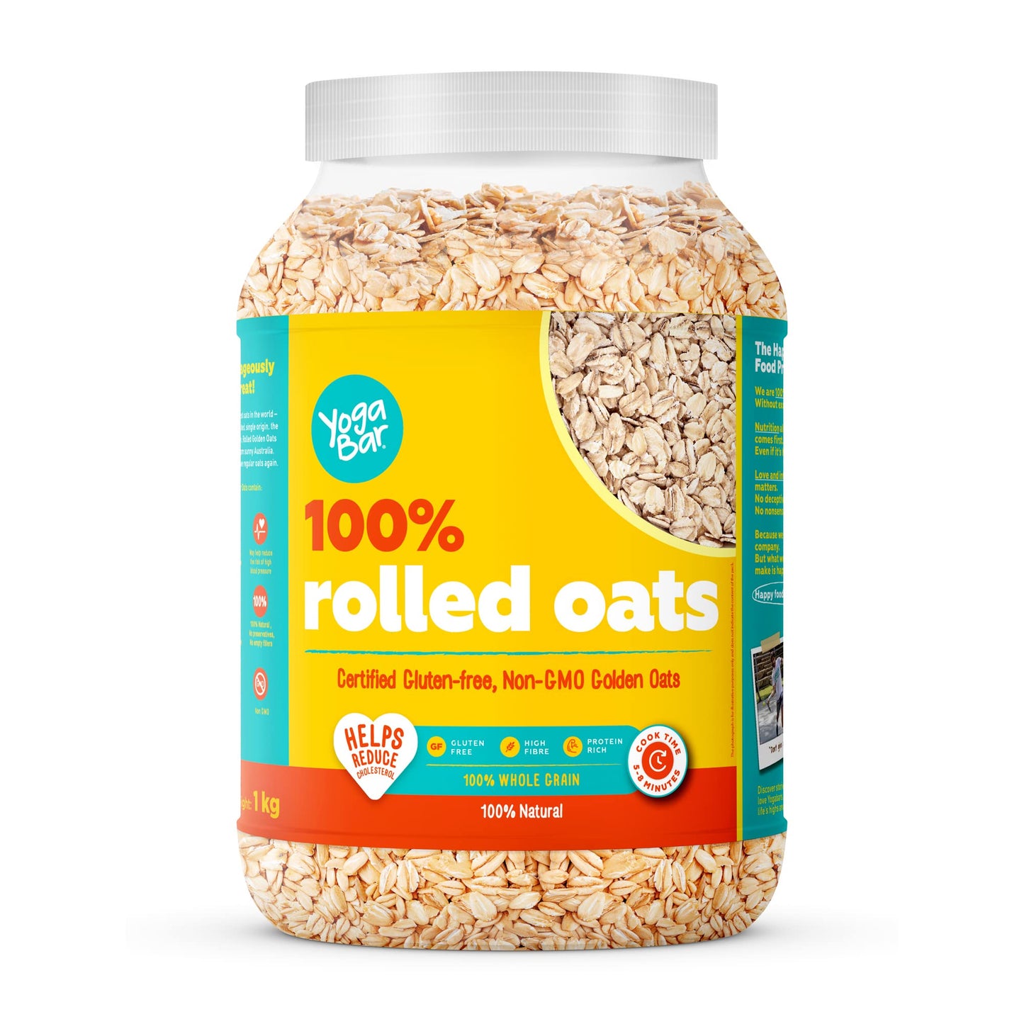 Yogabar Rolled Oats 1 kg Jar | Gluten Free, Non-GMO Breakfast