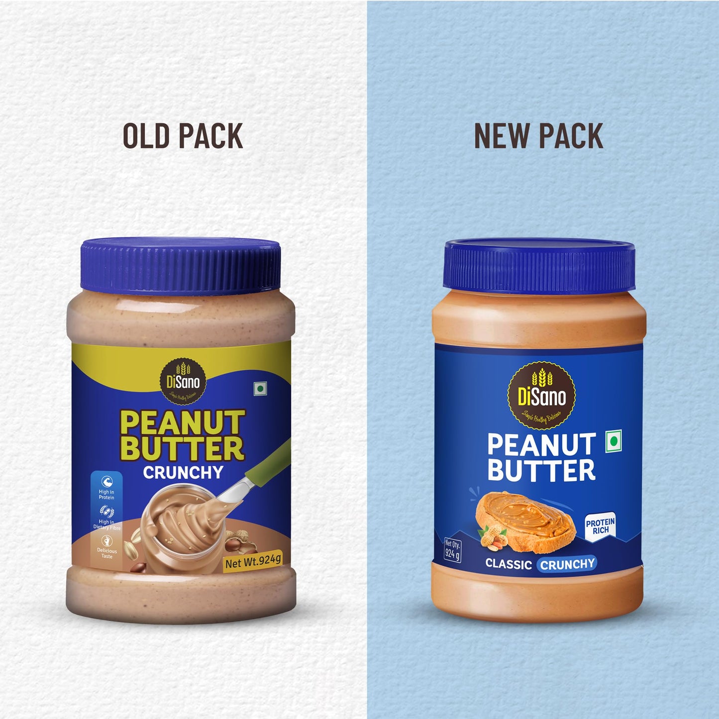 DiSano Crunchy Peanut Butter 924g - 25% Protein, Gluten Free