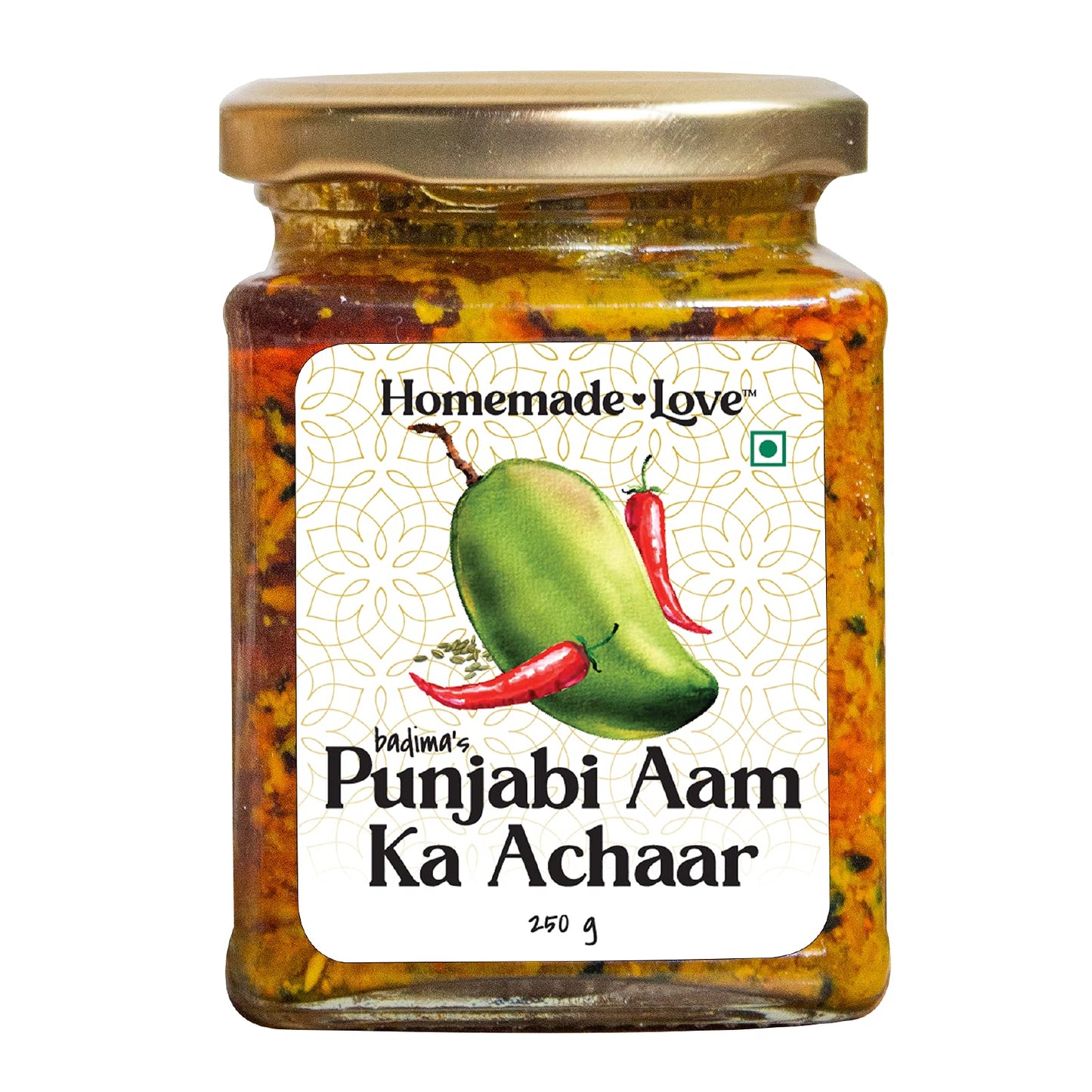 Homemade Love Punjabi Mango Pickle (250g) | Spicy Aam Ka Achaar with Mustard Oil