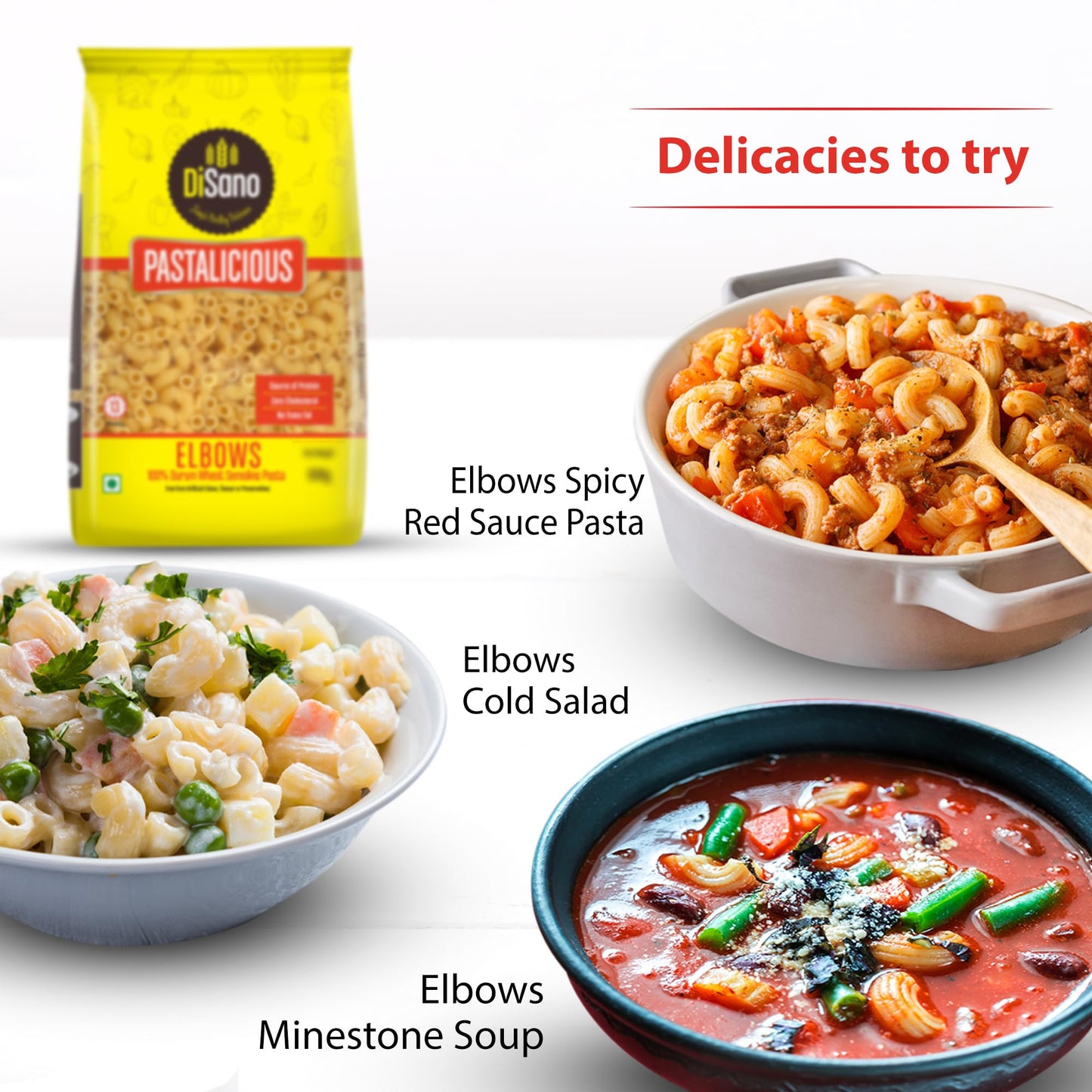DISANO Elbows Pasta, 1Kg, 100% Durum Wheat, No Maida, Vegetarian