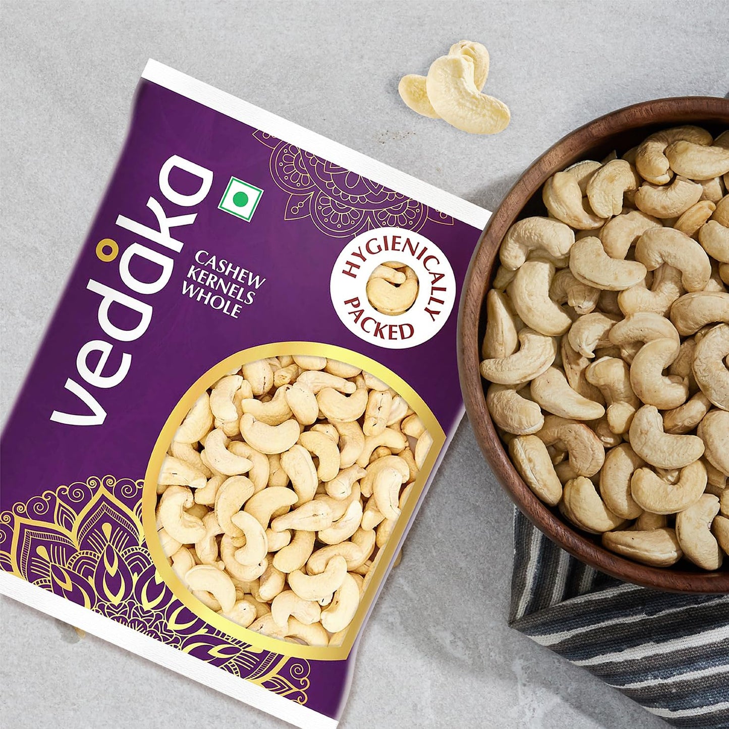 Vedaka Whole Cashews | 200g | Grade W320 | Gluten-Free Snack