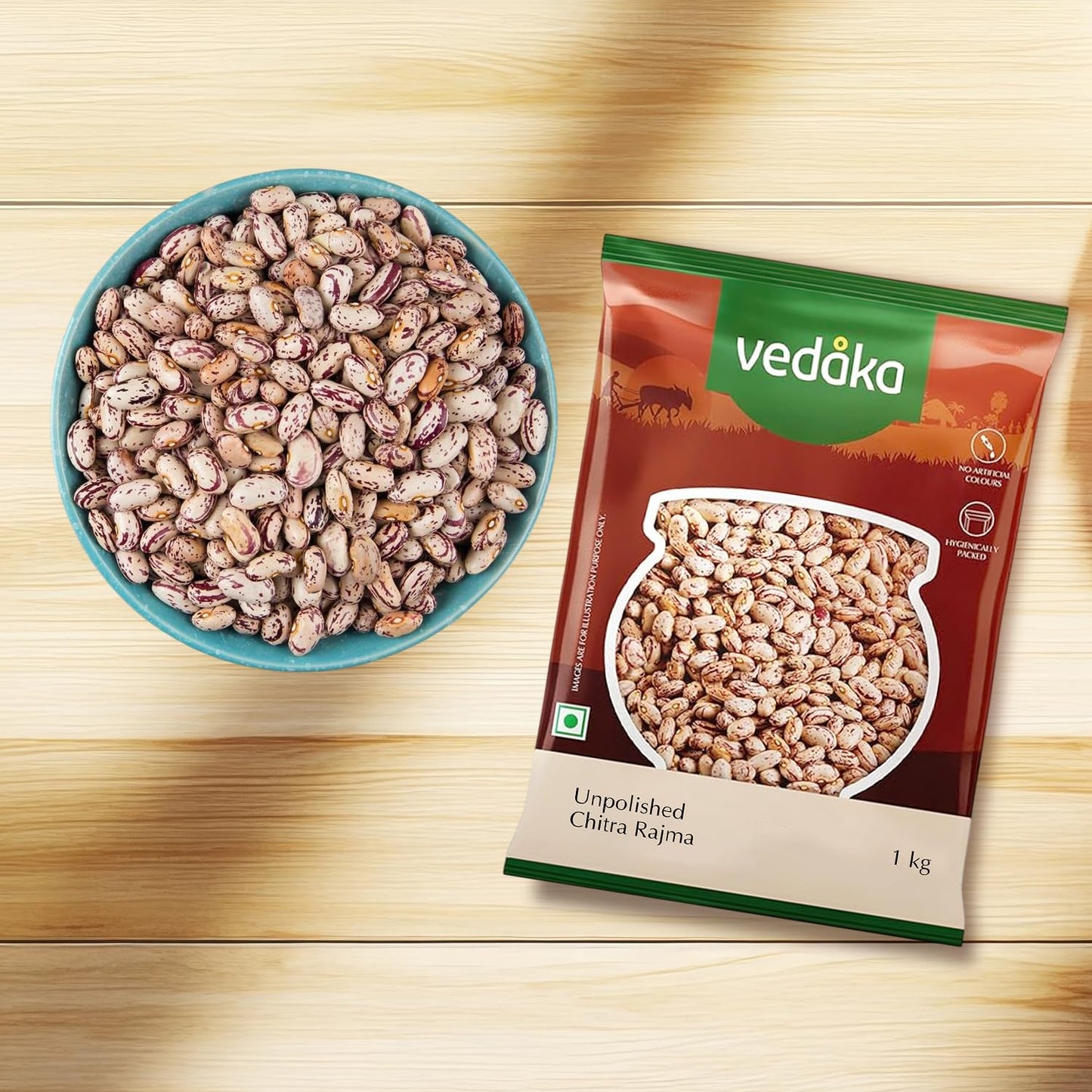Vedaka Unpolished Chitra Rajma | 1 Kg | Plant-Based Protein