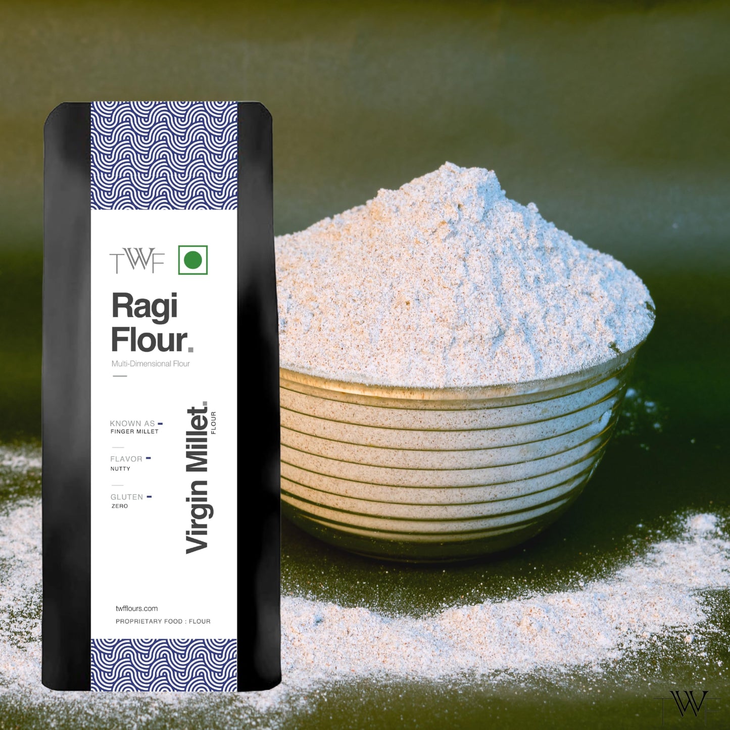 TWF Ragi Flour | 2Kg | Gluten-Free Finger Millet Atta | Stone Ground