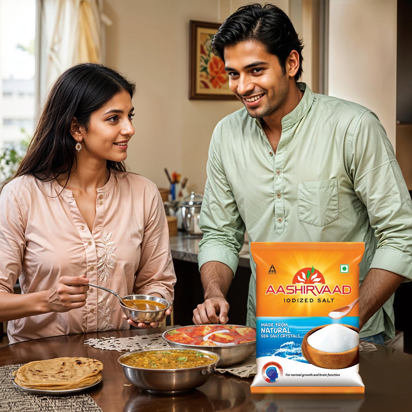 Aashirvaad Iodised Salt, 1kg - 4-Step Process for Quality