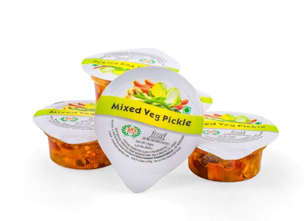 DELICASIA Mixed Veg Pickle 15 gm Chotu Pack (Pack of 48) - Gluten Free, Low Oil, Fresh Ingredients