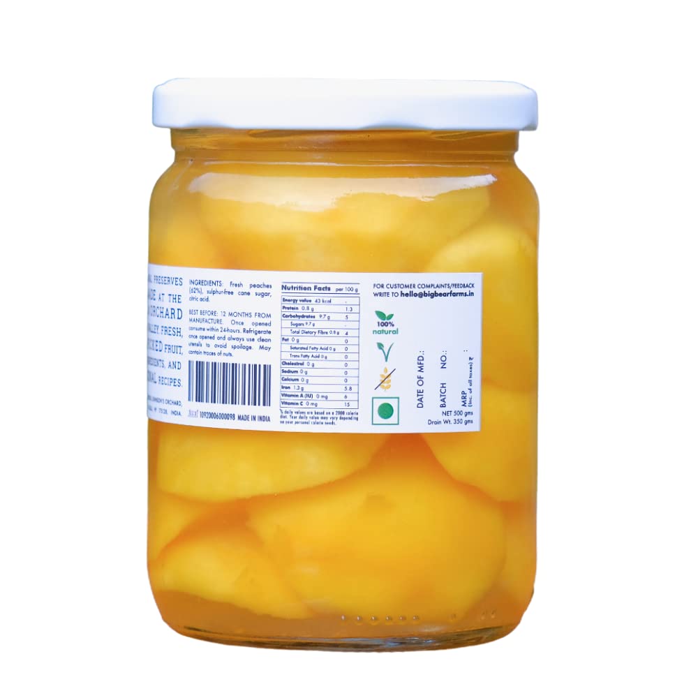 Big Bear Farms Canned Peaches 500 Grams - Fresh & Versatile