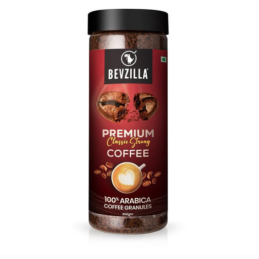 Bevzilla Arabica Instant Coffee Powder 200g | Makes 100 Cups | Ideal for Espresso & Latte