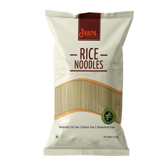 Jvapa Rice Noodles 400 Grams - Gluten Free Pasta, Cholesterol Free