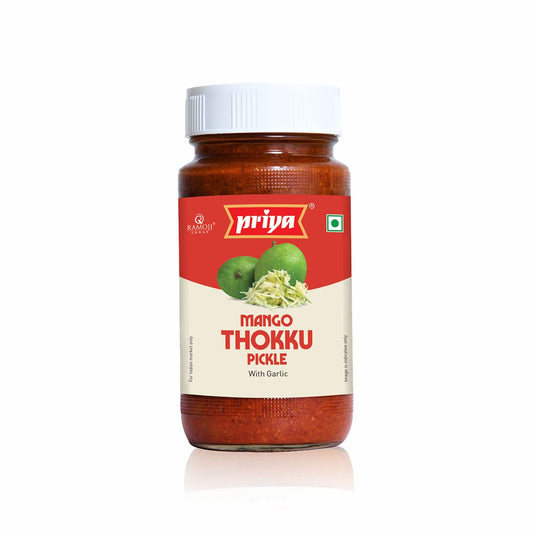 Priya Mango Thokku Pickle with Garlic, 500g - Traditional South Indian Aam Achar