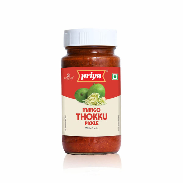 Priya Mango Thokku Pickle with Garlic, 500g - Traditional South Indian Aam Achar