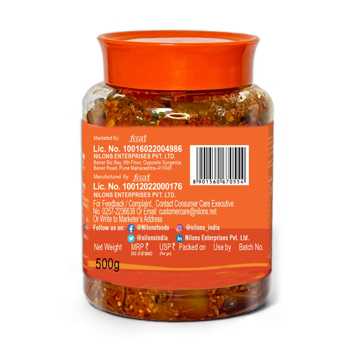 Nilon's Uttam Pradesh Mango Pickle 500g - Spicy UP-Style Aam Ka Achar