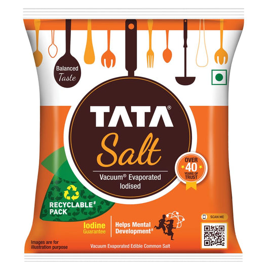 Tata Salt 1 Kg - Iodised, Free Flowing, Vacuum Evaporated