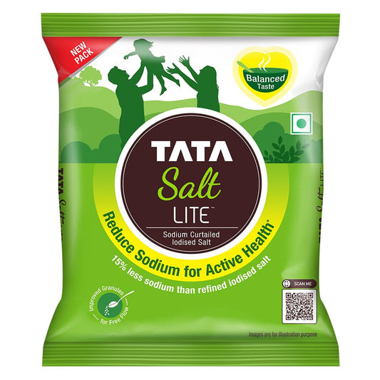 Tata Salt Lite, Low Sodium Iodized Salt, 1kg Pack