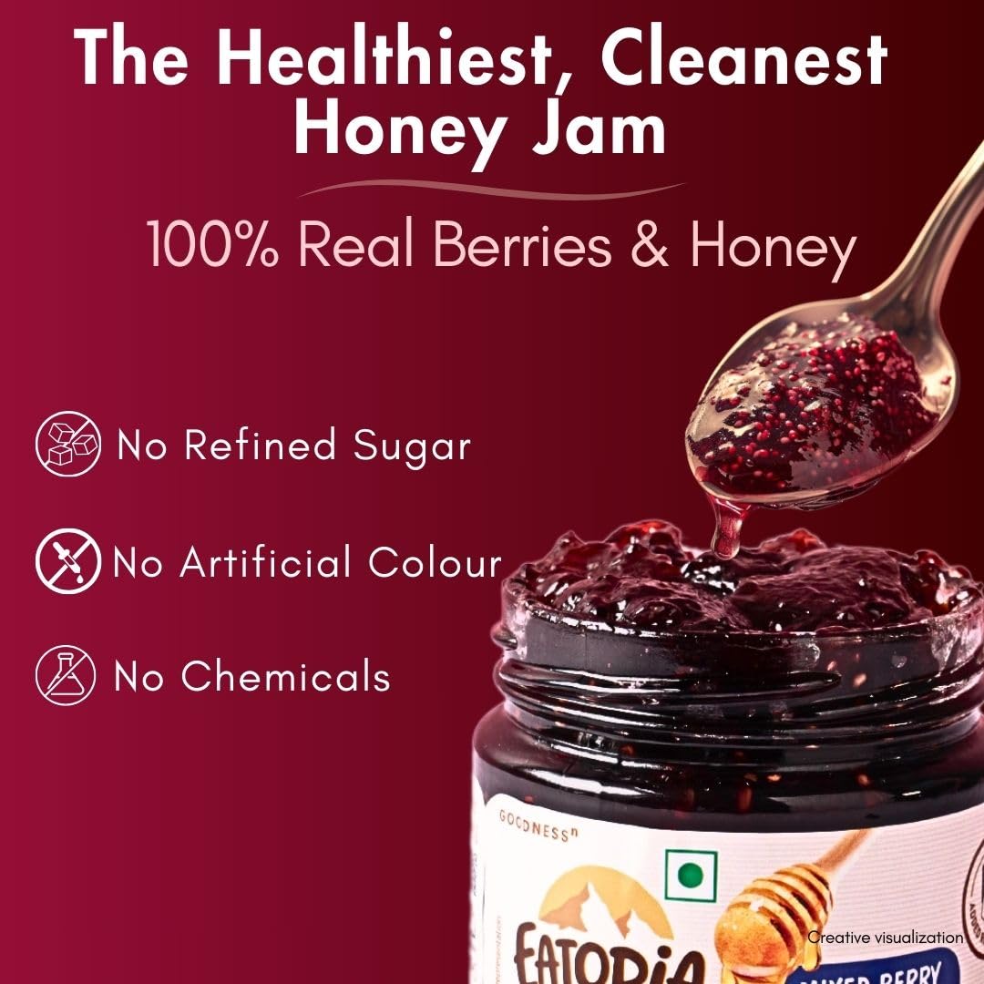 Eatopia Sugar Free Mixed Berry Jam | 240g | No Added Flavours | Low Sodium