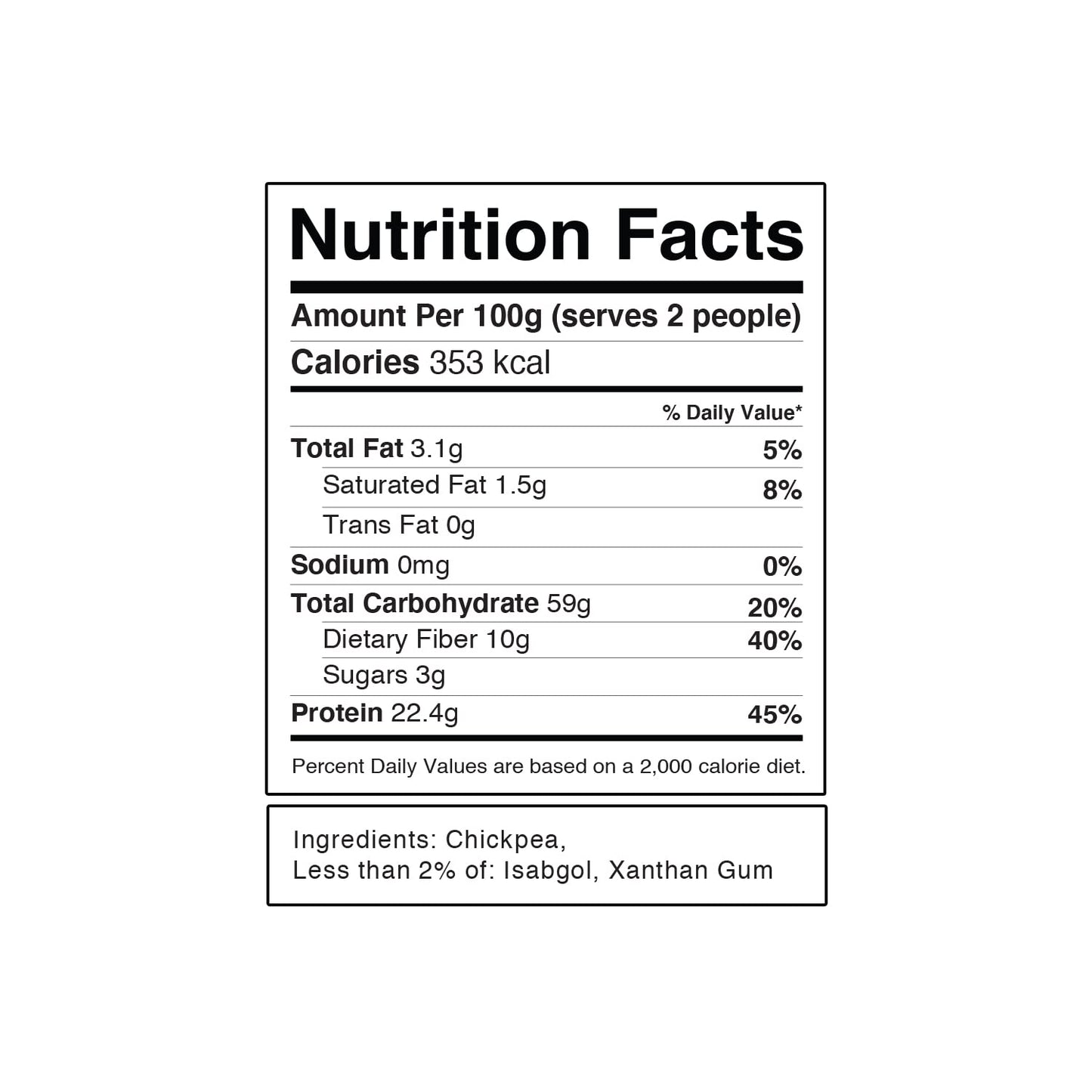 Pink Harvest Farms Chickpea Pasta - Vegan, Gluten Free, 200 g