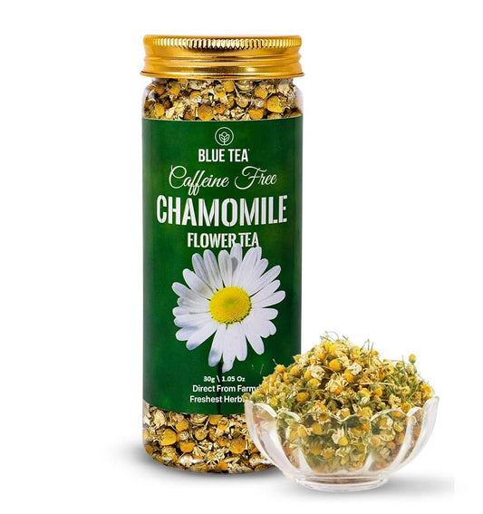 BLUE TEA Chamomile Tea - 30 g - Caffeine Free Herbal Tea - 30+ Cups