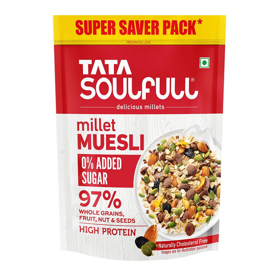 Tata Soulfull Millet Muesli 700g - 0% Added Sugar, High in Fibre
