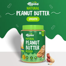 ALPINO Peanut Butter Smooth 1kg - Unsweetened, 30g Protein, Vegan