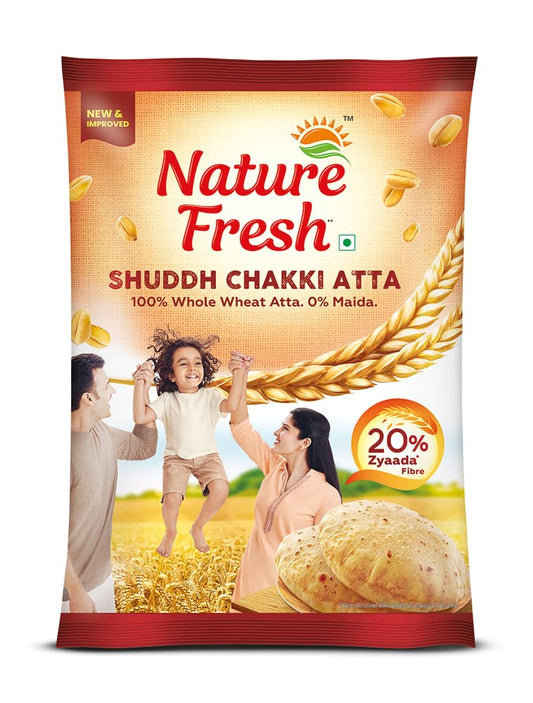 Nature Fresh Whole Wheat Flour 100% Chakki Atta - 1kg