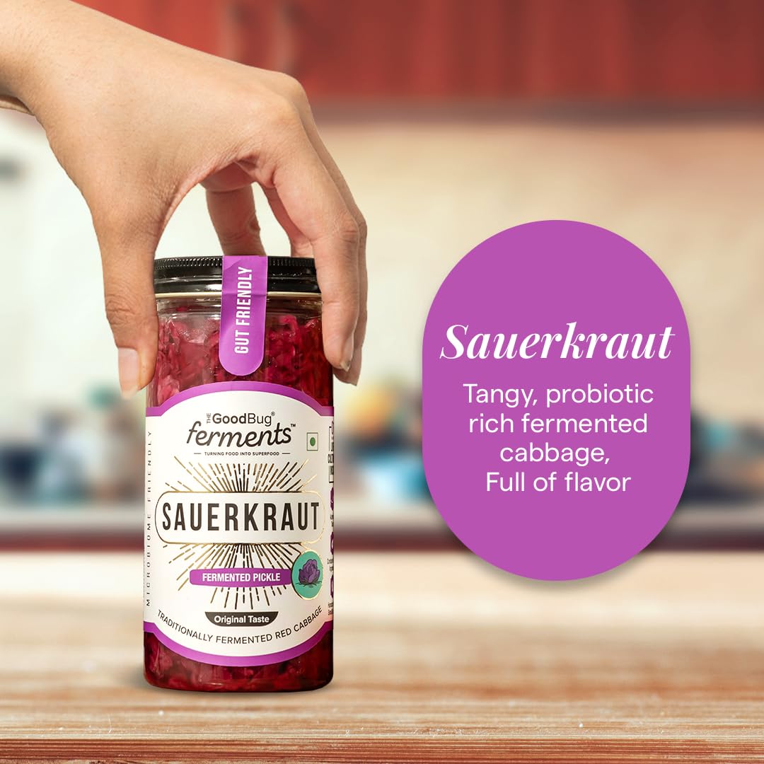 The Good Bug Kimchi & Sauerkraut Pickles, Pack of 2 - Probiotic-Rich, Oil-Free