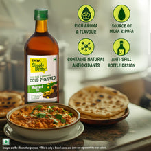 Tata Simply Better Cold Pressed Mustard Oil, 1L - A1 Grade Mustard Seeds, Cholesterol Free