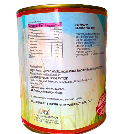 Agrozee Canned Whole Lychee in Sugar Syrup, 850g (Pack of 2)