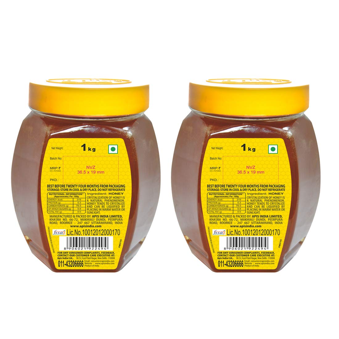Apis Himalaya Honey, 1kg Each (Buy 1 Get 1 Free) - Natural Sweetener
